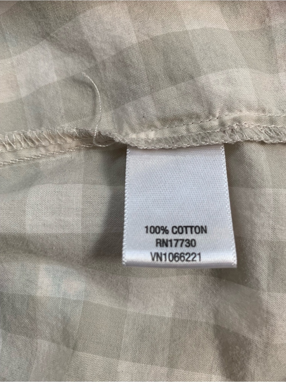 Merona Cream and Light Gray Gingham Peasant Blouse - Picture 4 of 4